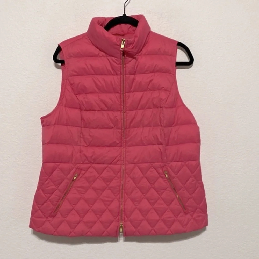 Talbots Classic Pink Down Lightweight Puffy Vest Size LP